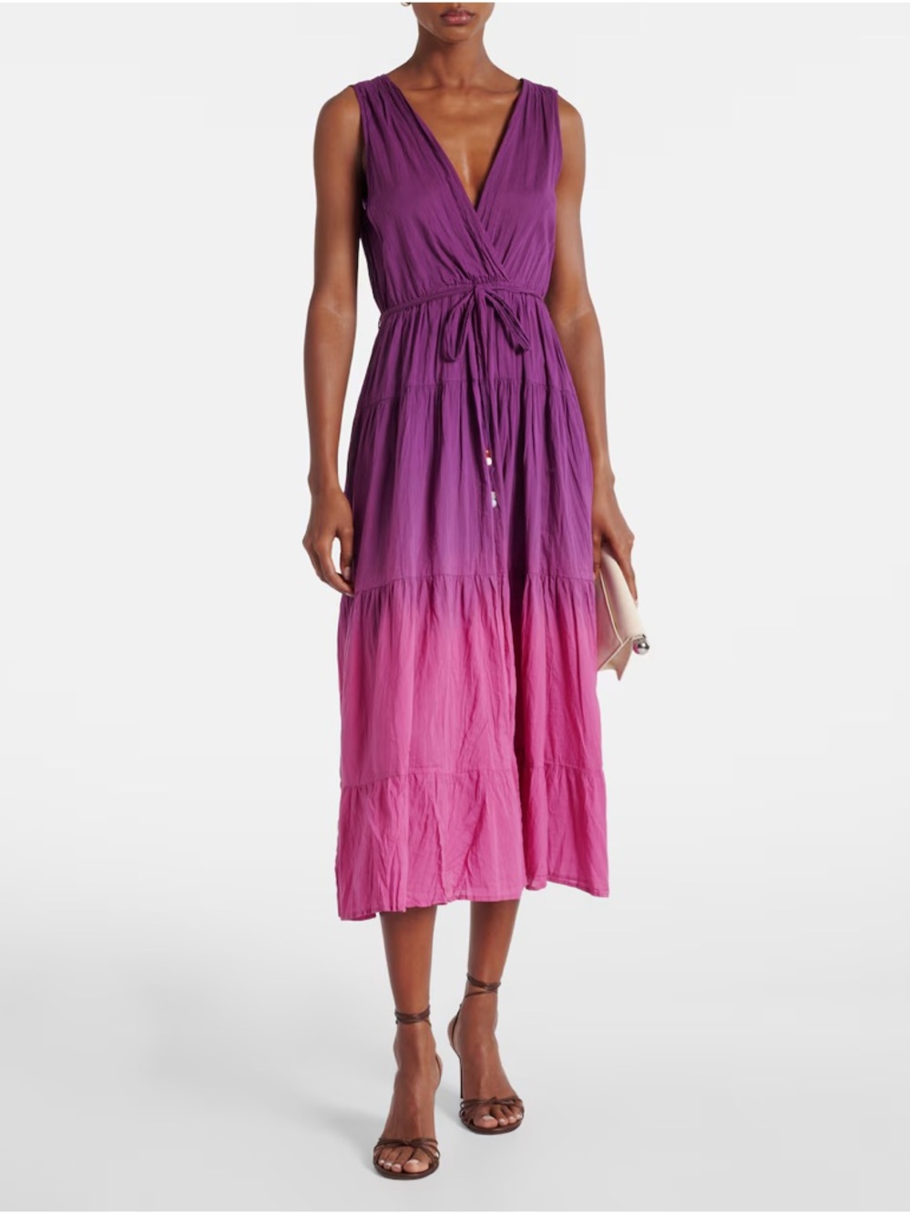 Velvet by Graham & Spencer Marilyn Fuchsia Ombré Midi Dress NWT Size M